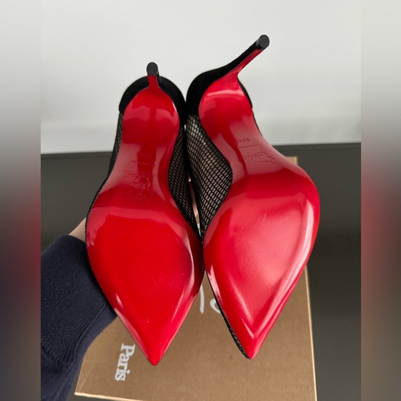 Christian Louboutin Fishnet Suede Follies Resille 100 Pumps - 38.5 - Picture 5 of 7